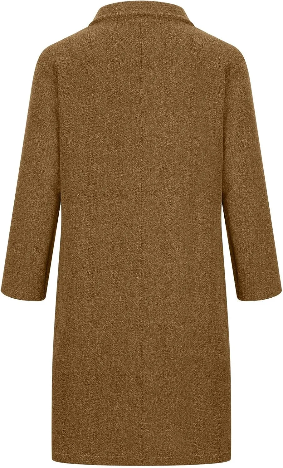Women Wool Blend Jackets Winter Pea Coat Lapel Single Breasted Outerwear Jacket Long Trench Coat Open Front Cardigan