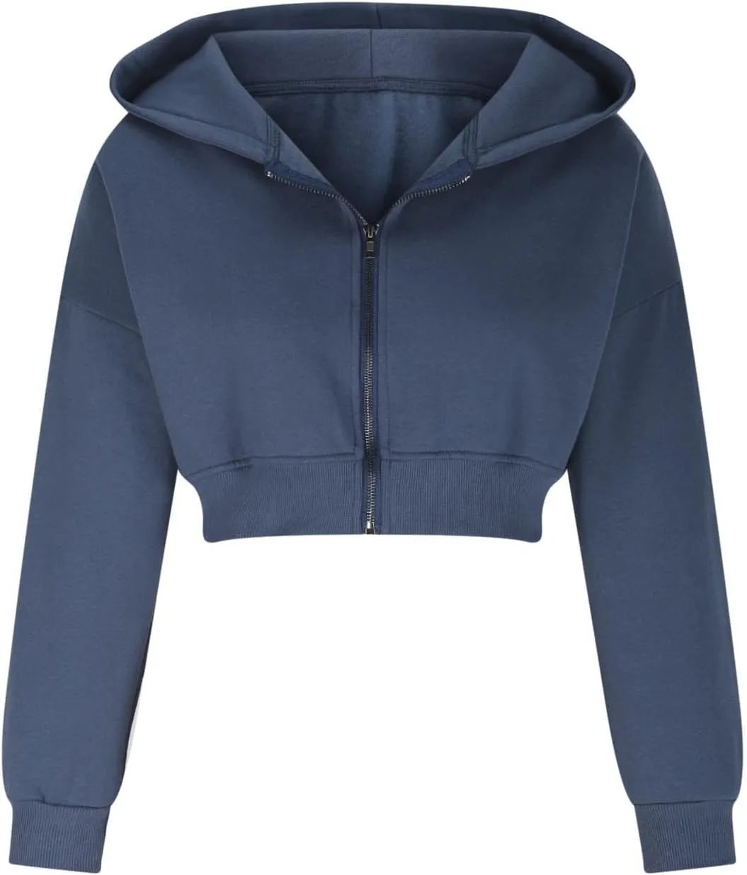 Women Zip Up Cropped Hoodies Fleece Jackets Sweatshirts Fashion Fall Outfits 2024 Teen Girls Y2k Clothes Workout Tops