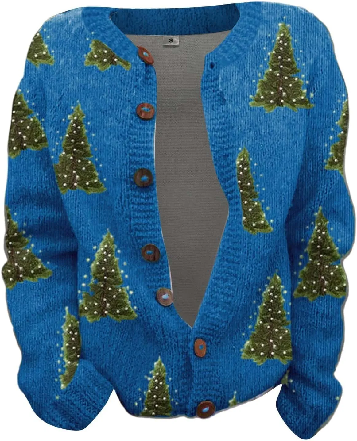 Women's Christmas Cardigan Casual V Neck Buttoned Cardigan Sweater 2024 Fall Winter Xmas Holiday Long Sleeve Set