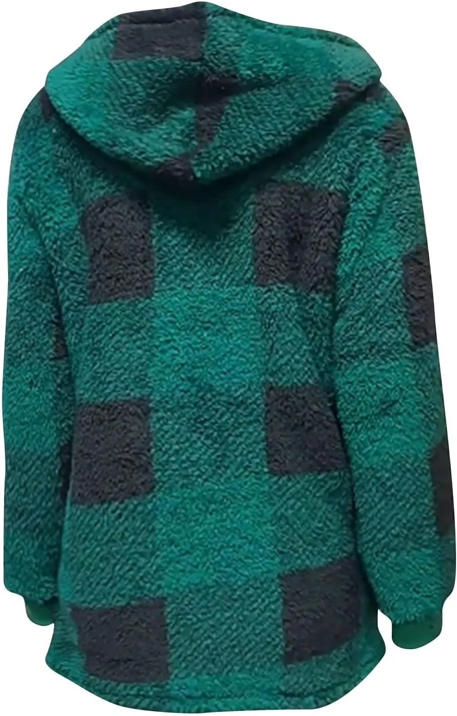 Womens Coat Winter Trendy Fuzzy Fleece Hoodies Zip Up Sherpa Fall Jackets Warm Plaid Cardigans With Pockets Outfits
