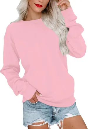 Womens Crewneck Oversized Sweatshirt Casual Long Sleeve Pullover Tops Fashion 2024 Outfits Y2k Clothes