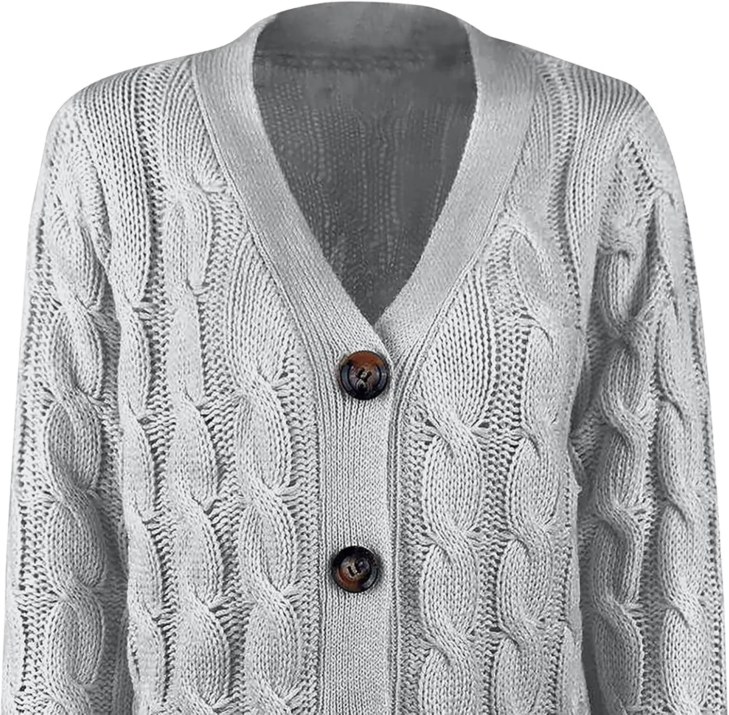Womens Fall Sweater Open Front Cardigan Sweaters Button Long Sleeve Coats Outerwear Fashion Cable Knit Chunky Outwear