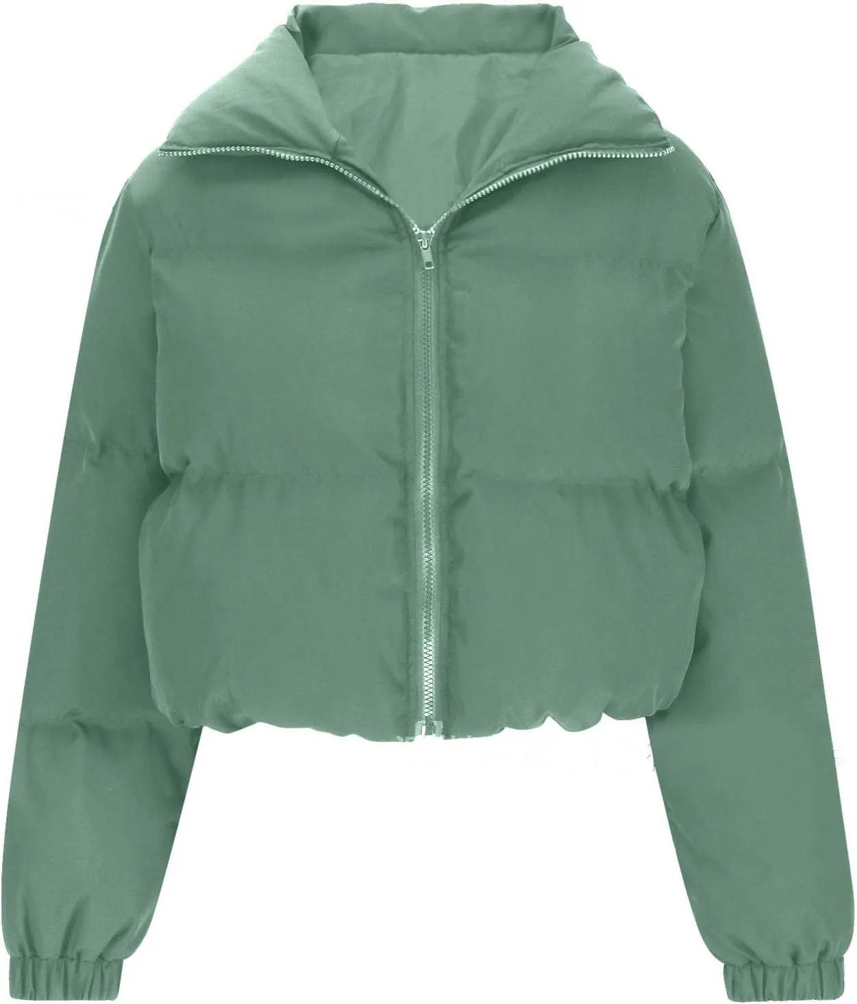 Womens Fashion Cropped Puffer Jacket Casual Solid Versatile Down Coat Slim Comfy Quilted Outwear 2024 Winter Warm Coats