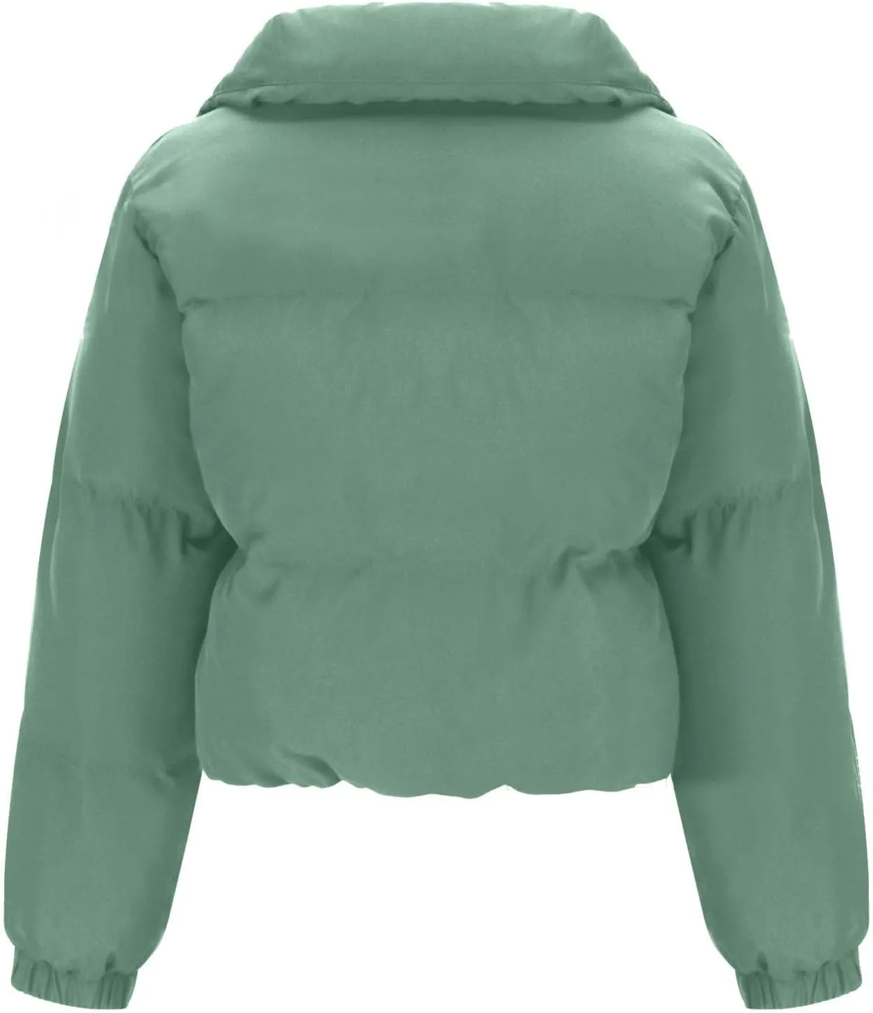 Womens Fashion Cropped Puffer Jacket Casual Solid Versatile Down Coat Slim Comfy Quilted Outwear 2024 Winter Warm Coats