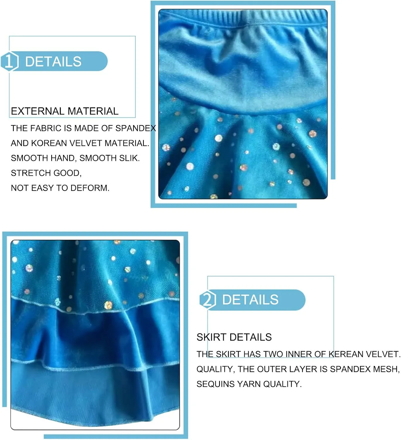 Womens Flare Figure Ice Skating Skirt with Shorts High Waist Pleated Ruffled Mini Skater Skirt Dancewear
