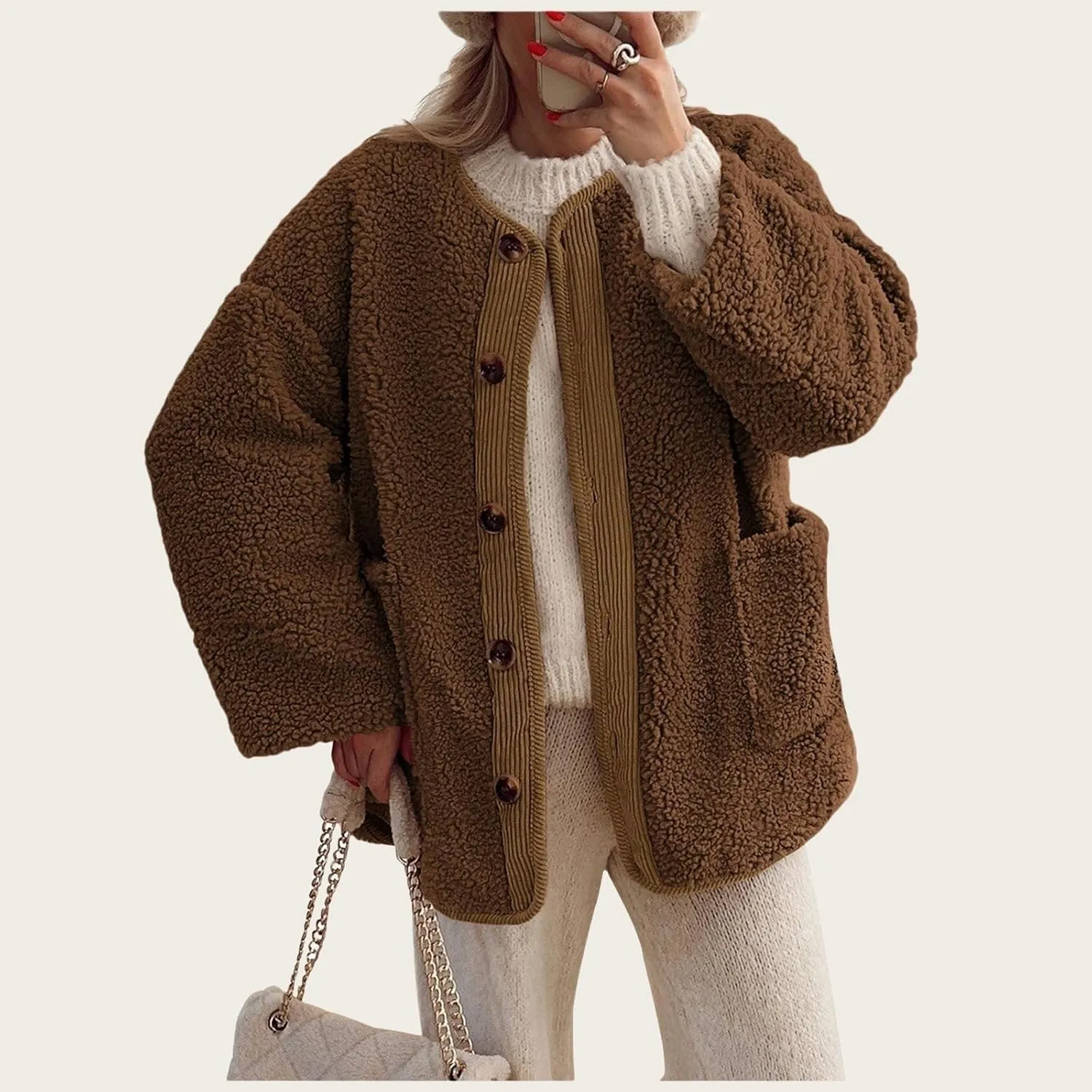 Womens Hooded Thickened Long Down Jacket Jacket Pocket Cotton Loose Jacket Heavyweight Long Length Puffer Parka