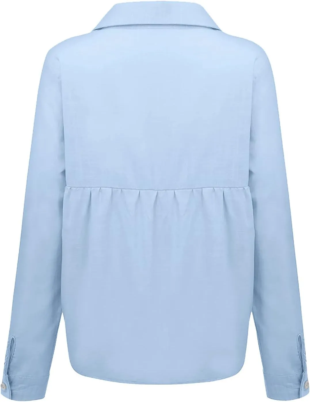 Womens Linen Shirts Summer Linen Plain Solid Short Sleeve T-Shirt Casual Loose Henley V-Neck Tee Shirts
