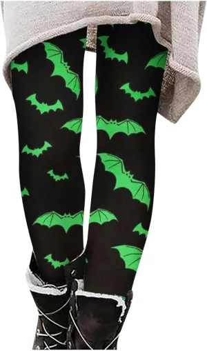 Women's Sugar Halloween Leggings Halloween Print Collection High Waist Women's Leggings Compression Pants Yoga