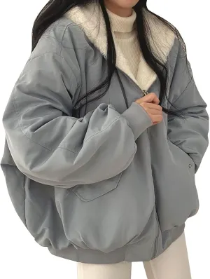 Women's Teddy Coat Casual Short Lambswool Biker Jacket Coat, S-XL