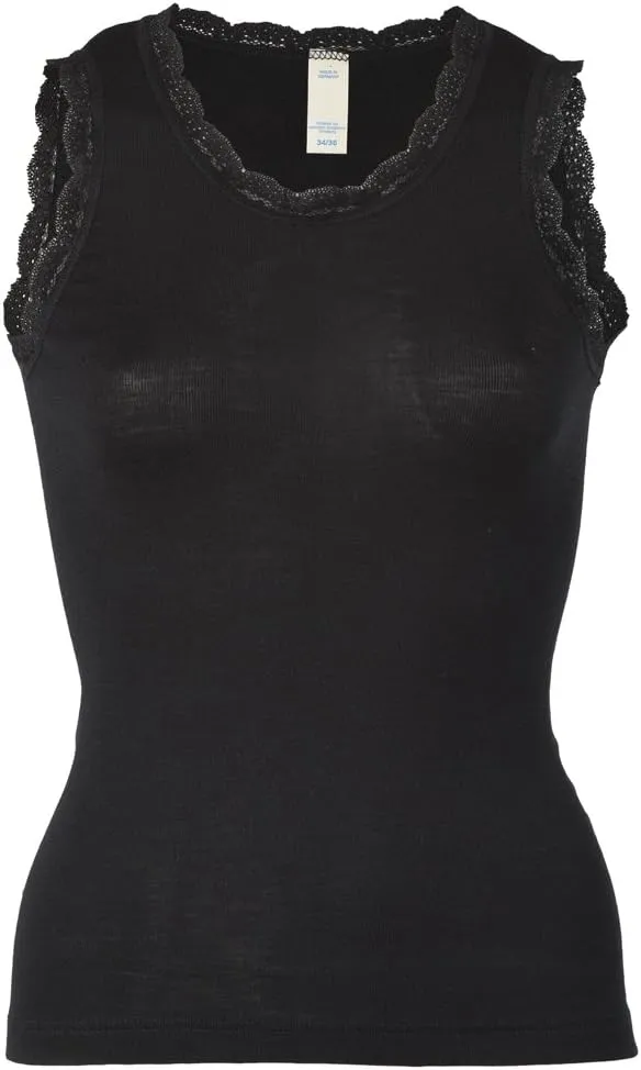 Women’s Thermal Underwear Base Layer – Merino Wool Silk Sleeveless Top Shirt for Layering (46-48 / Large, Black)