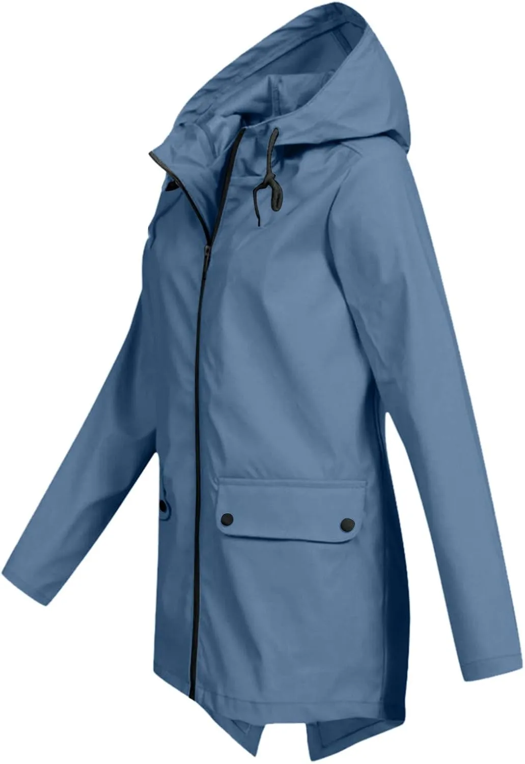 Women’s Trench Coats Outdoor Solid Casual Hooded Jacket Lightweight 2024 Fall Winter Fashion Long Sleeves Outerwear TOP