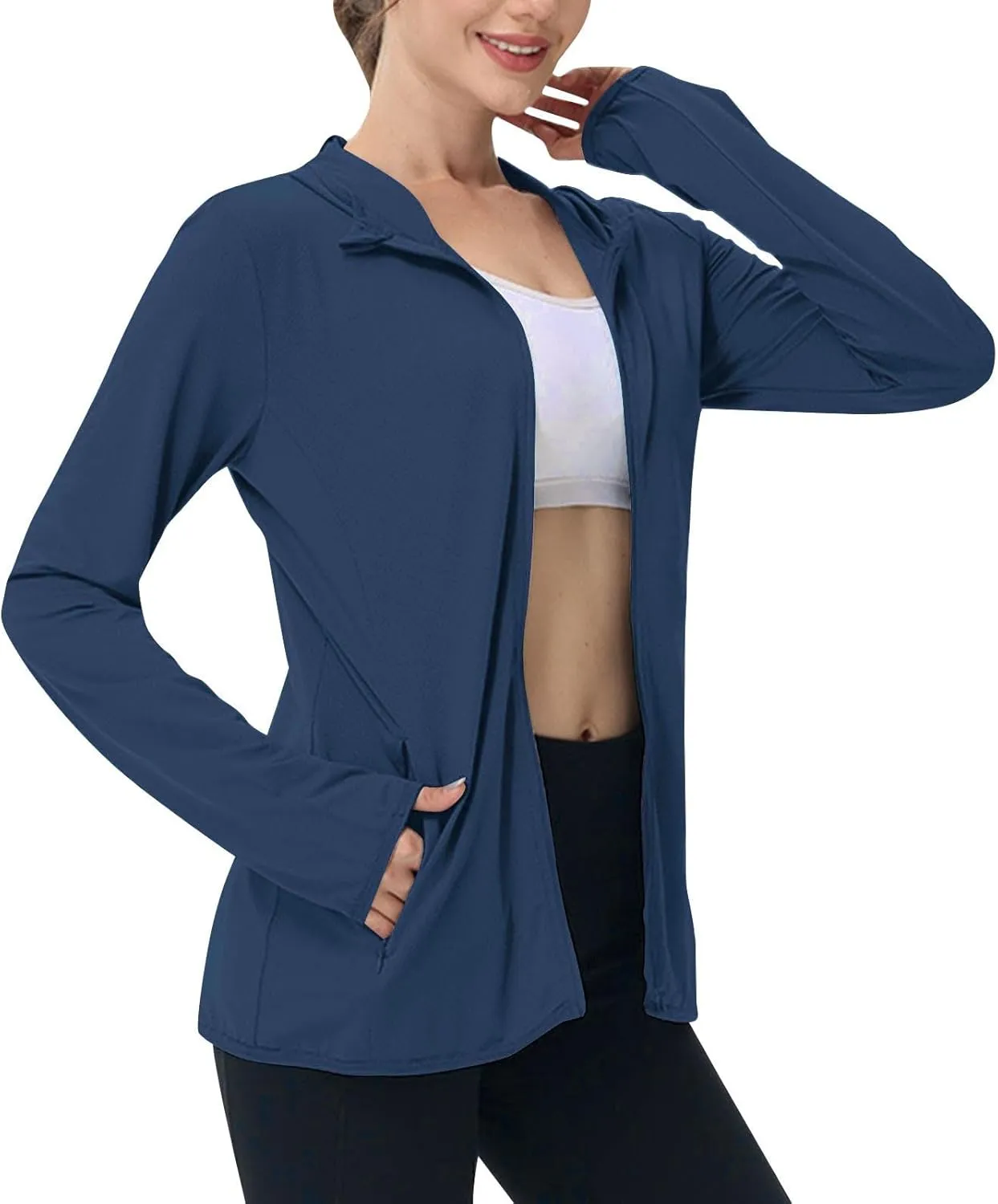 Womens UPF 50  Sun Protection Hoodie Jacket Lightweight Long Sleeve Sun Shirt for Women with Pocket Hiking Outdoor