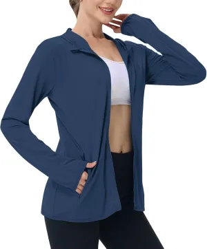 Womens UPF 50  Sun Protection Hoodie Jacket Lightweight Long Sleeve Sun Shirt for Women with Pocket Hiking Outdoor