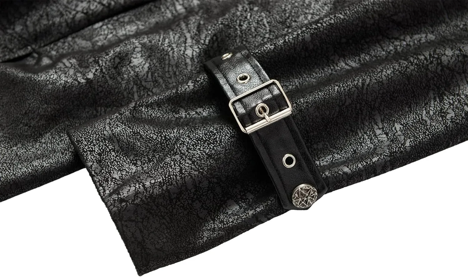 Women's Velvet Leather Jacket Gothic Steampunk Long Trench Coat Costume