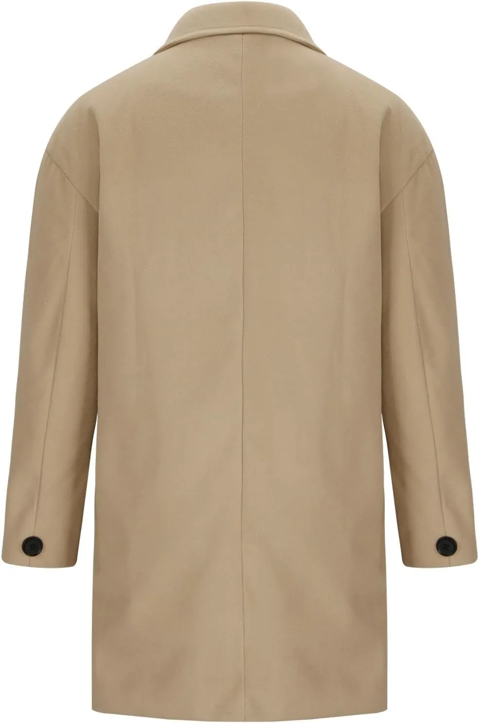 Womens Winter Wool Jacket Classic Casual Solid Notched Collar Buttons Pea Coat Elegant Warm Lightweight Trench Coats