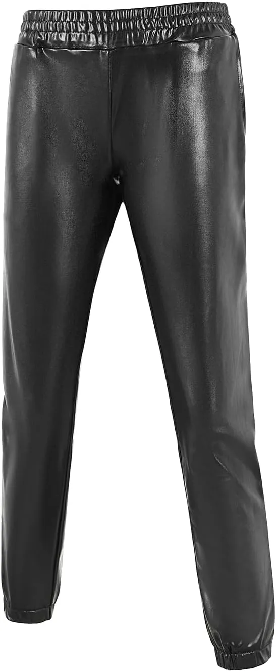 WULFUL Kids Boys Metallic 70s Disco Costume Sequin Party Jogger Pants