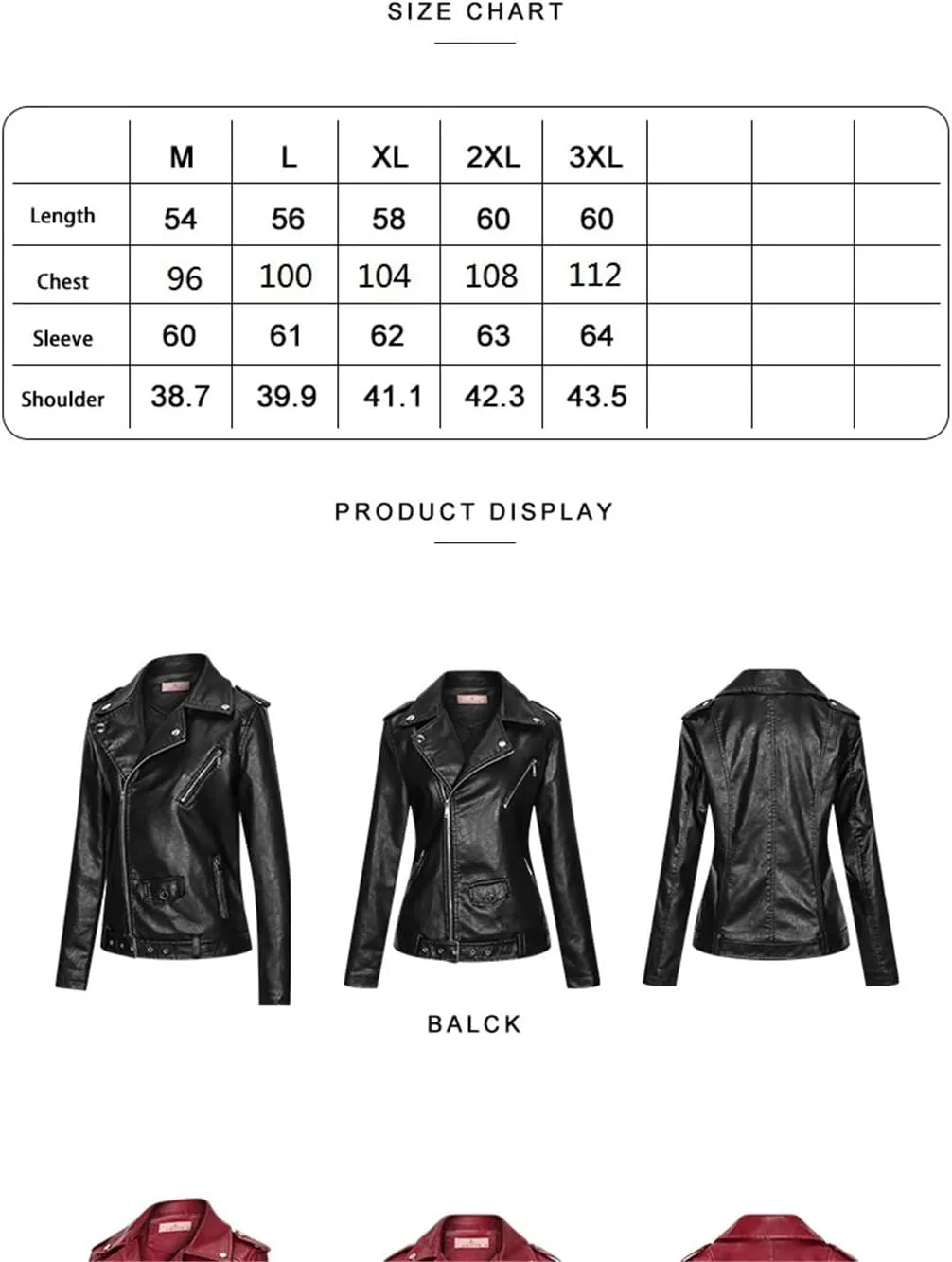 Wvapzxx Leather Jacket Women Autumn Coat Motorcycle Moto Biker Zipper Jacket Blue Black Khaki