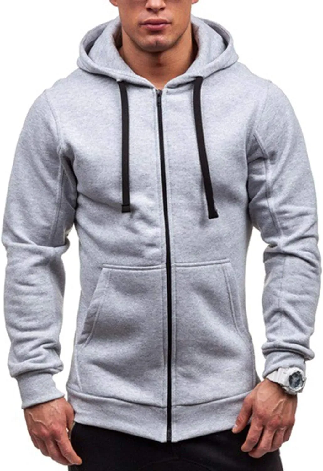 Ymosrh Varsity Jacket Men Solid Stitching Drawstring Hooded Slim Fashion Jacket Coat Outwear Jackets For Hoodie