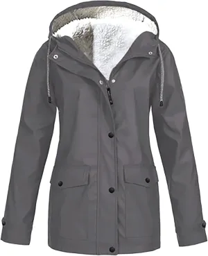 Zip Up Hoodies for Women Warm Fall Winter Fleece Jacket Casual Hooded Sweatshirts Thick Sherpa Lined Solid Coats